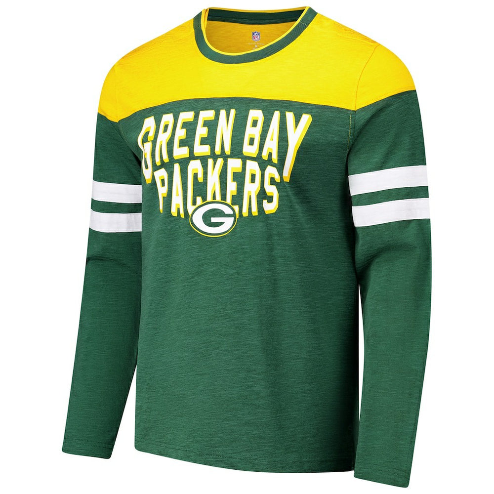 Green Bay Packers G-III Sports by Carl Banks Adaptive Hail Mary Long Sleeve T-Shirt - Green/Gold T-shirts