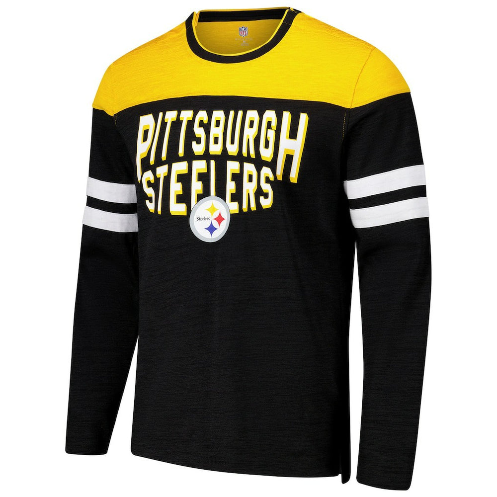Pittsburgh Steelers G-III Sports by Carl Banks Adaptive Hail Mary Long Sleeve T-Shirt - Black/Gold T-shirts