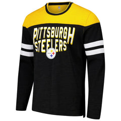 Pittsburgh Steelers G-III Sports by Carl Banks Adaptive Hail Mary Long Sleeve T-Shirt - Black/Gold T-shirts