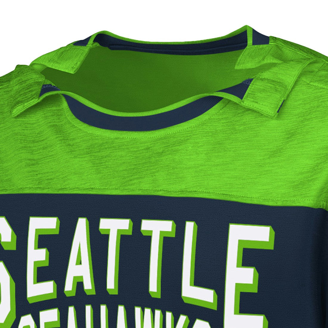 Seattle Seahawks G-III Sports by Carl Banks Adaptive Hail Mary Long Sleeve T-Shirt - College Navy/Neon Green T-shirts