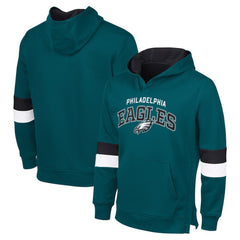 Philadelphia Eagles G-III Sports by Carl BanksMen's Adaptive Faceoff Pullover Hoodie - Midnight Green/Black Hoodies