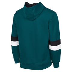 Philadelphia Eagles G-III Sports by Carl BanksMen's Adaptive Faceoff Pullover Hoodie - Midnight Green/Black Hoodies
