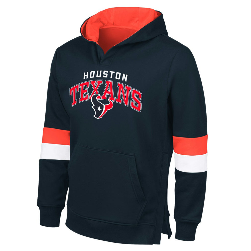 Houston Texans G-III Sports by Carl Banks Adaptive Faceoff Pullover Hoodie - Navy/Red Hoodies