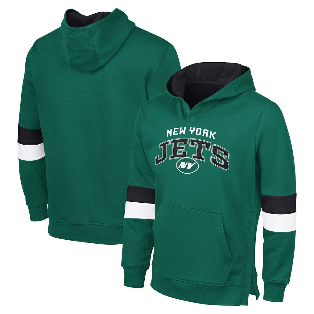 New York Jets G-III Sports by Carl BanksMen's Adaptive Faceoff Pullover Hoodie - Green/Gray Hoodies