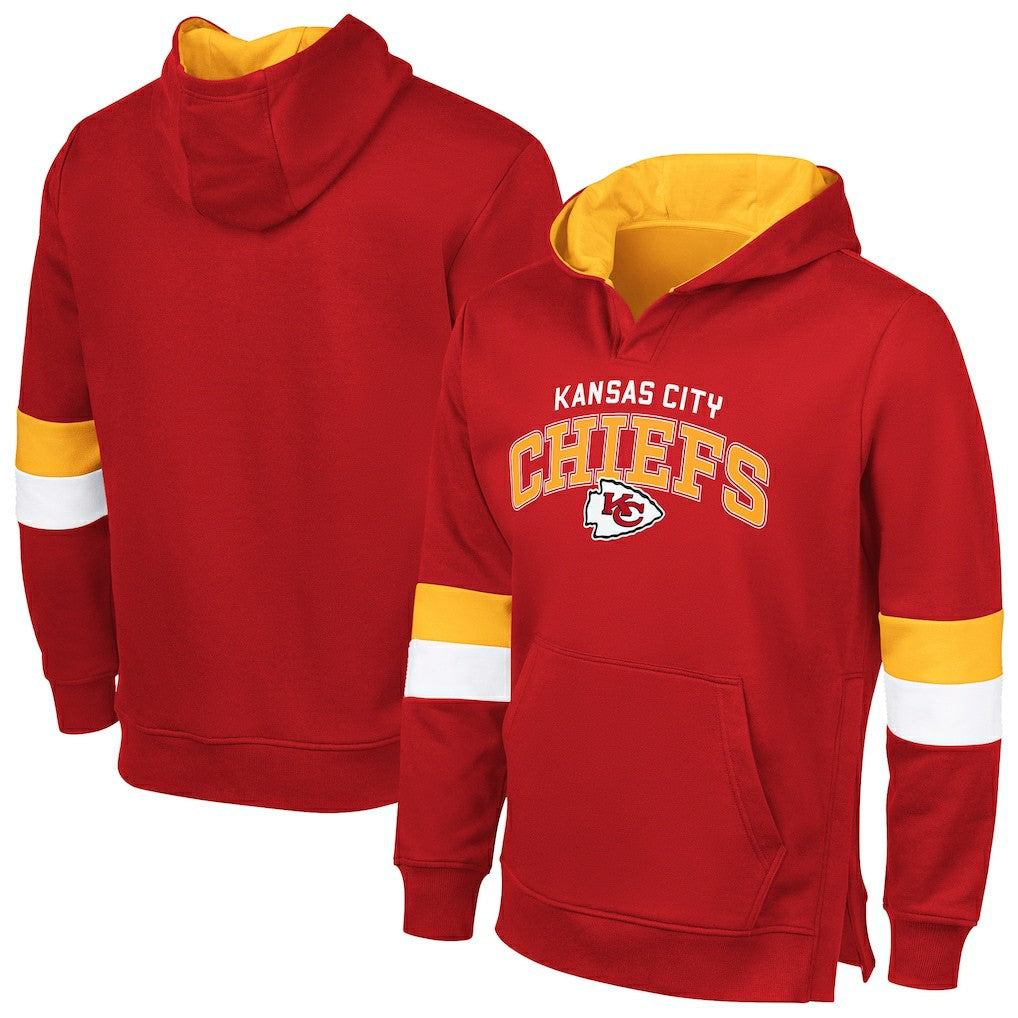 Kansas City Chiefs G-III Sports by Carl Banks Adaptive Faceoff Pullover Hoodie - Red/Gold Hoodies
