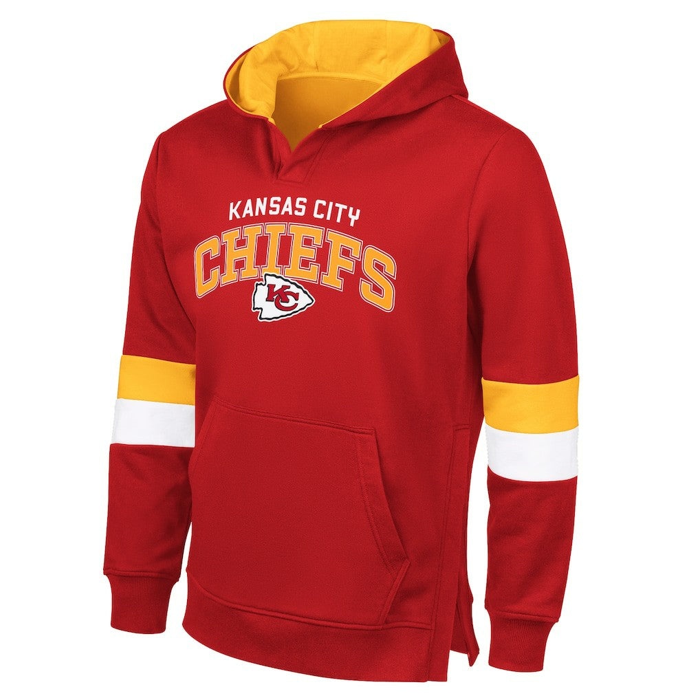 Kansas City Chiefs G-III Sports by Carl Banks Adaptive Faceoff Pullover Hoodie - Red/Gold Hoodies