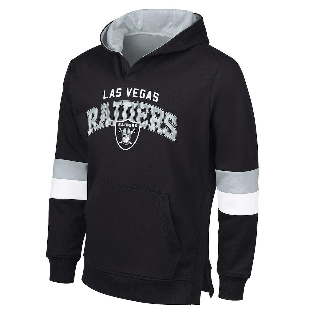 Las Vegas Raiders G-III Sports by Carl Banks Adaptive Faceoff Pullover Hoodie - Black/Silver Hoodies