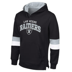 Las Vegas Raiders G-III Sports by Carl Banks Adaptive Faceoff Pullover Hoodie - Black/Silver Hoodies