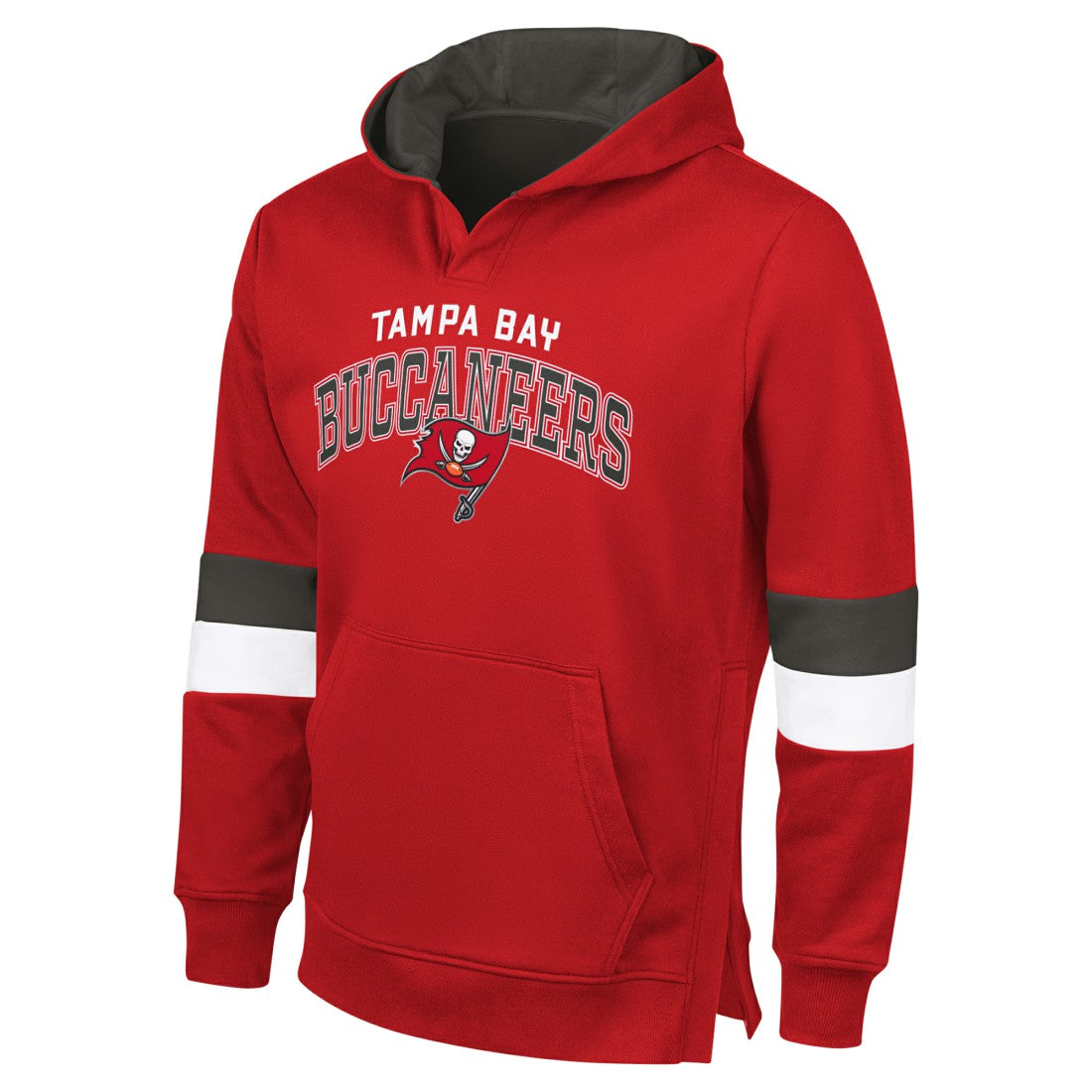Tampa Bay Buccaneers G-III Sports by Carl BanksMen's Adaptive Faceoff Pullover Hoodie - Red/Pewter Hoodies