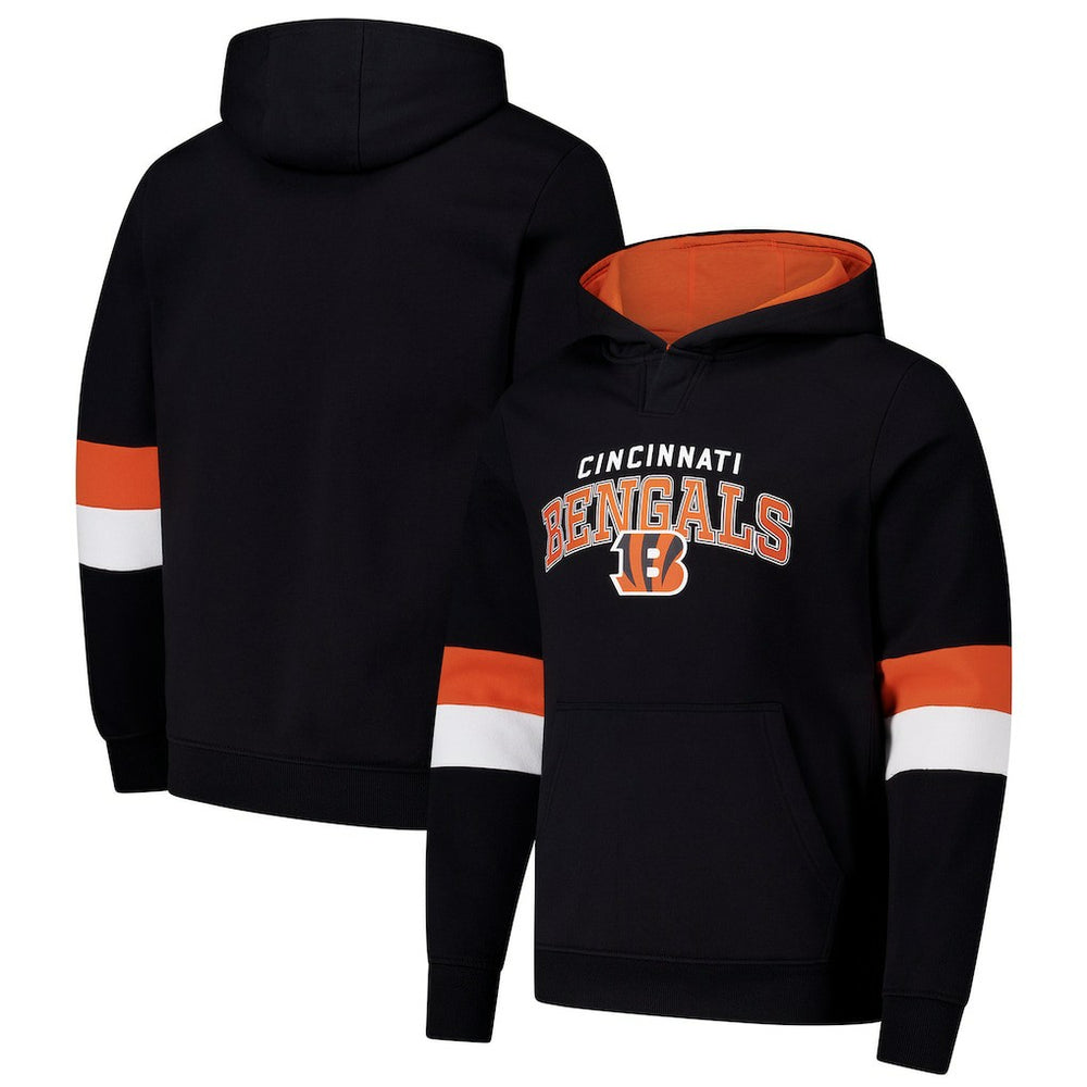 Cincinnati Bengals G-III Sports by Carl Banks Adaptive Faceoff Pullover Hoodie - Black/Orange Hoodies