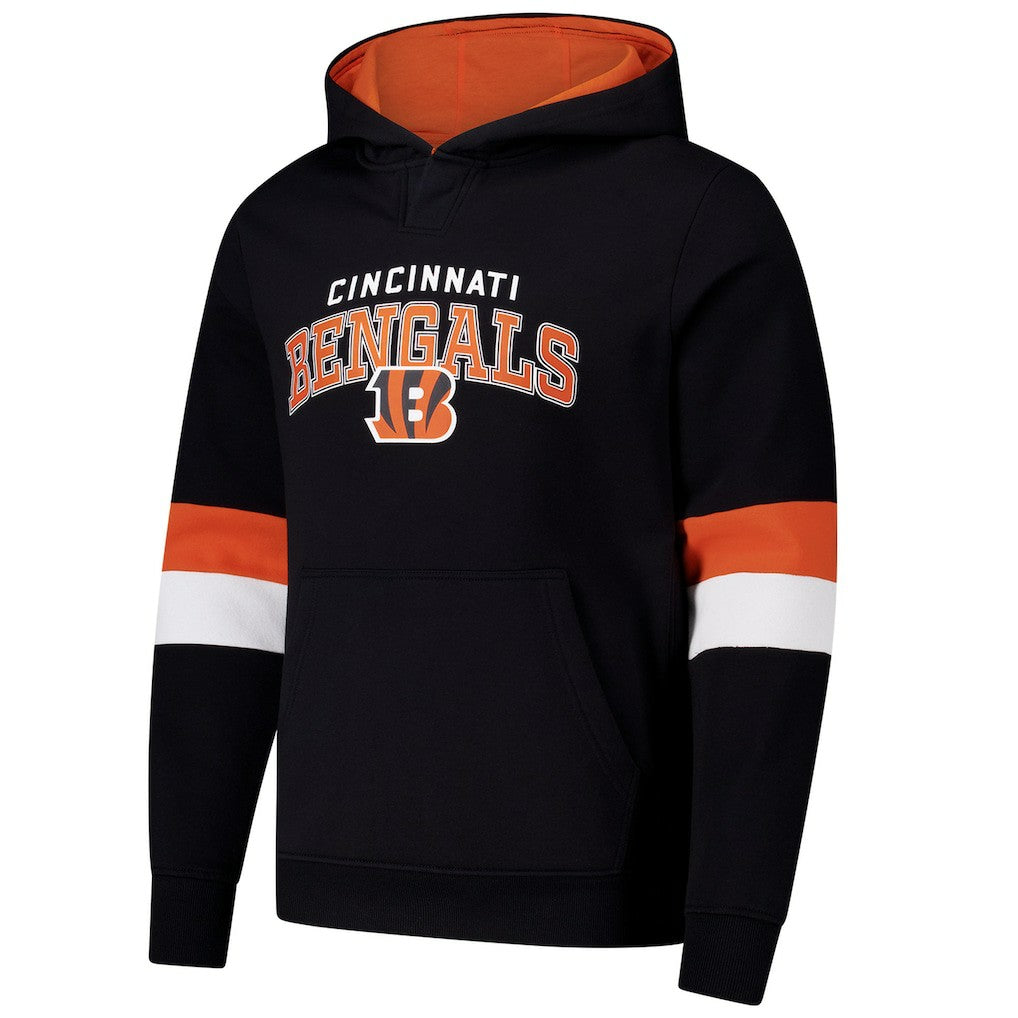 Cincinnati Bengals G-III Sports by Carl Banks Adaptive Faceoff Pullover Hoodie - Black/Orange Hoodies