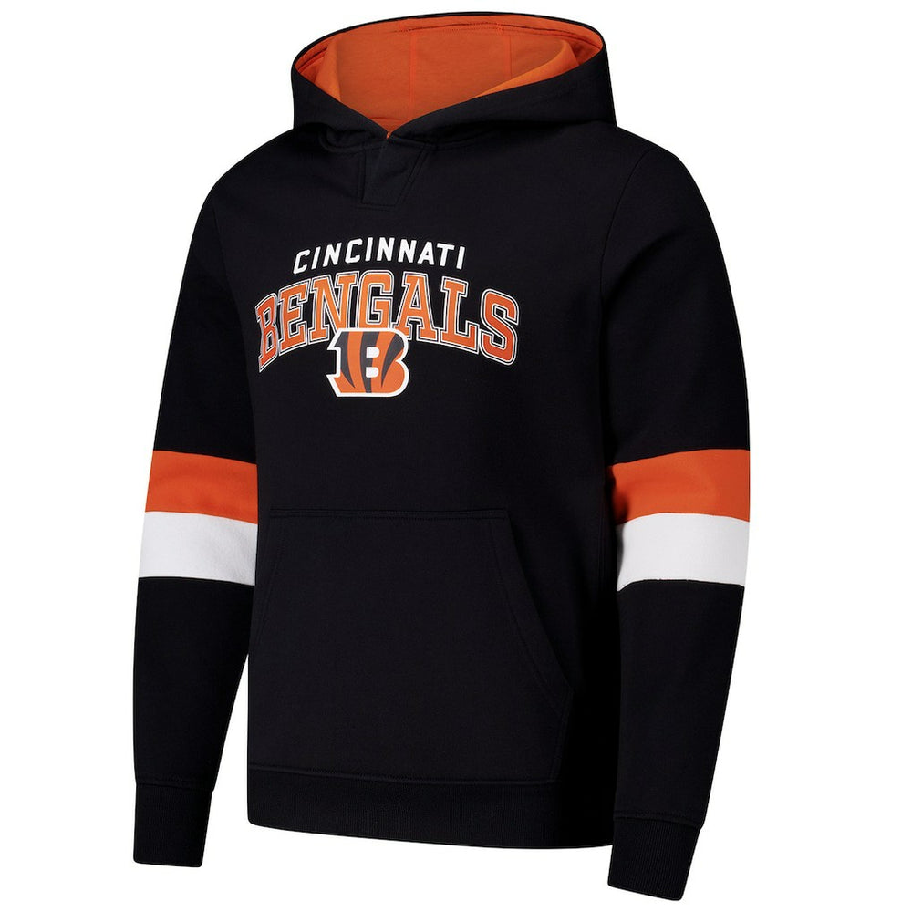 Cincinnati Bengals G-III Sports by Carl Banks Adaptive Faceoff Pullover Hoodie - Black/Orange Hoodies