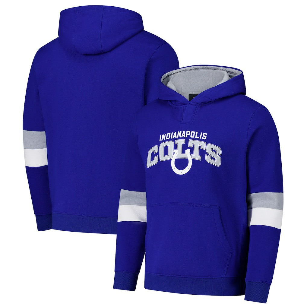 Indianapolis Colts G-III Sports by Carl Banks Adaptive Faceoff Pullover Hoodie - Royal/Silver Hoodies