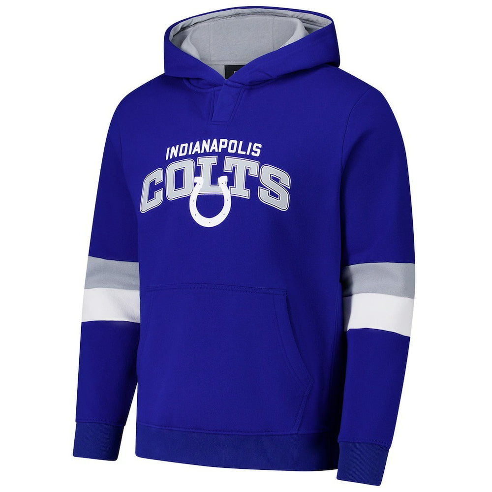 Indianapolis Colts G-III Sports by Carl Banks Adaptive Faceoff Pullover Hoodie - Royal/Silver Hoodies
