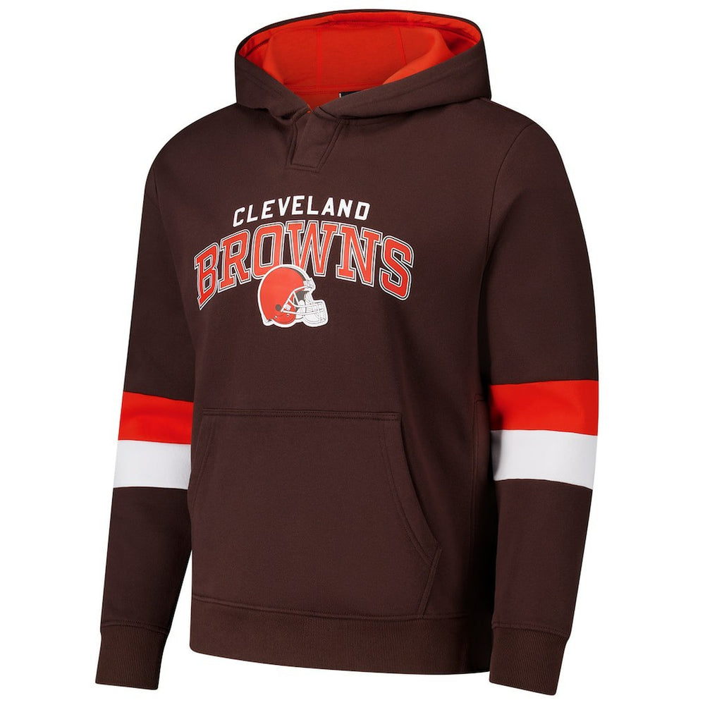 Cleveland Browns G-III Sports by Carl Banks Adaptive Faceoff Pullover Hoodie - Brown/Orange Hoodies