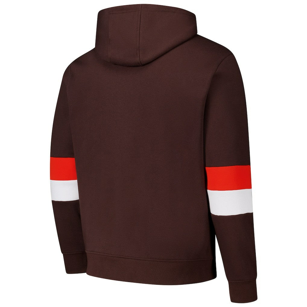 Cleveland Browns G-III Sports by Carl Banks Adaptive Faceoff Pullover Hoodie - Brown/Orange Hoodies
