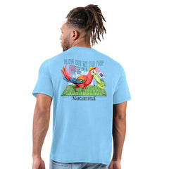 New York Giants Margaritaville Flip Flop T-Shirt - Light Blue T-shirts