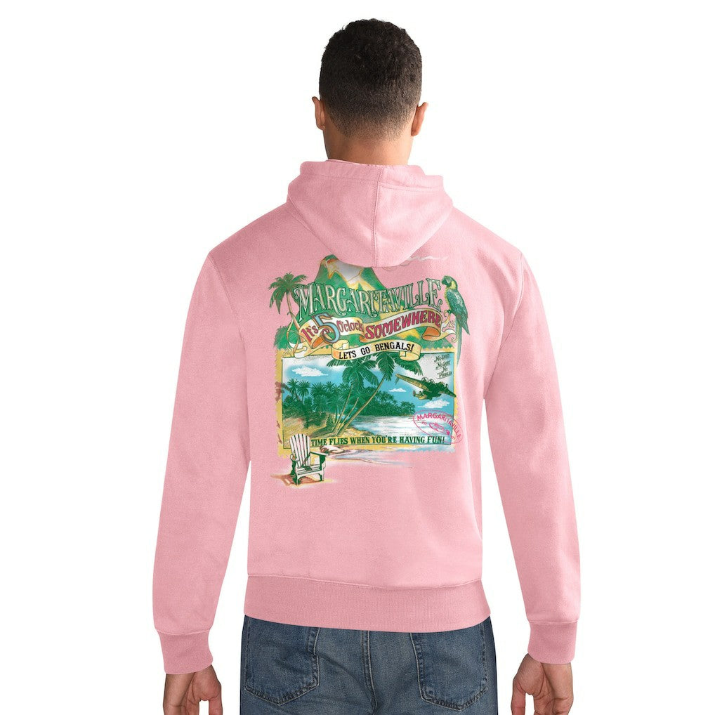 Cincinnati Bengals Margaritaville Time Flies Garment Dyed Pullover Hoodie - Orange Hoodies