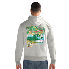 New York Jets Margaritaville Time Flies Garment Dyed Pullover Hoodie - Gray Hoodies