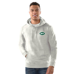 New York Jets Margaritaville Time Flies Garment Dyed Pullover Hoodie - Gray Hoodies