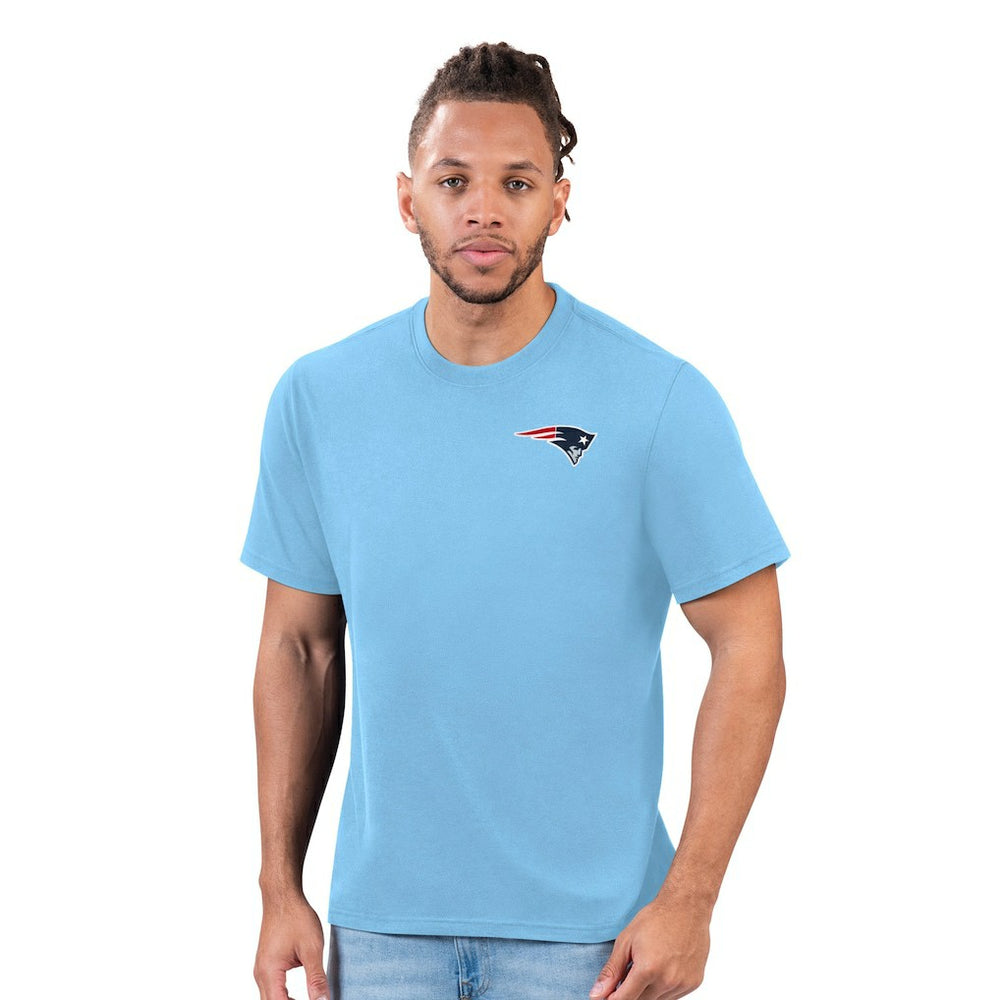 New England Patriots Margaritaville Time Flies T-Shirt - Light Blue T-shirts