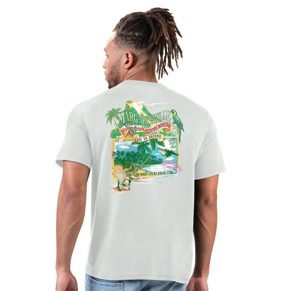 Baltimore Ravens Margaritaville Time Flies T-Shirt - Gray T-shirts