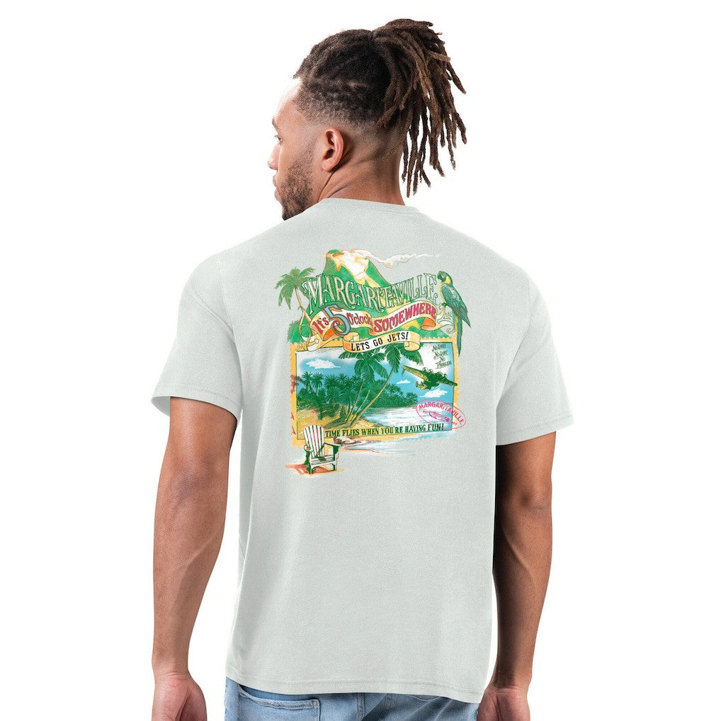 New York Jets Margaritaville Time Flies T-Shirt - Gray T-shirts