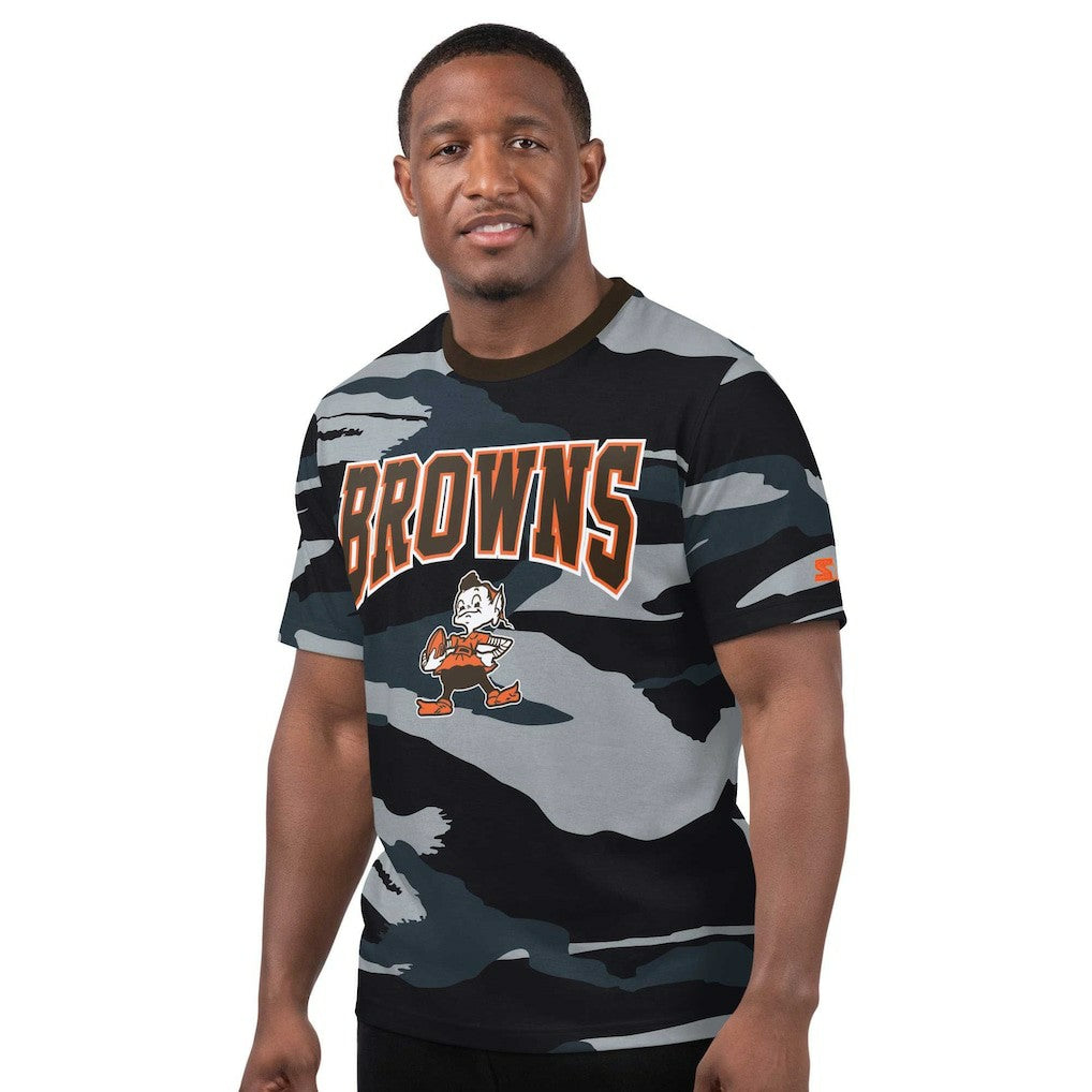Cleveland Browns Starter Thursday Night Gridiron Classics Vintage Logo T-Shirt - Camo/Gray T-shirts
