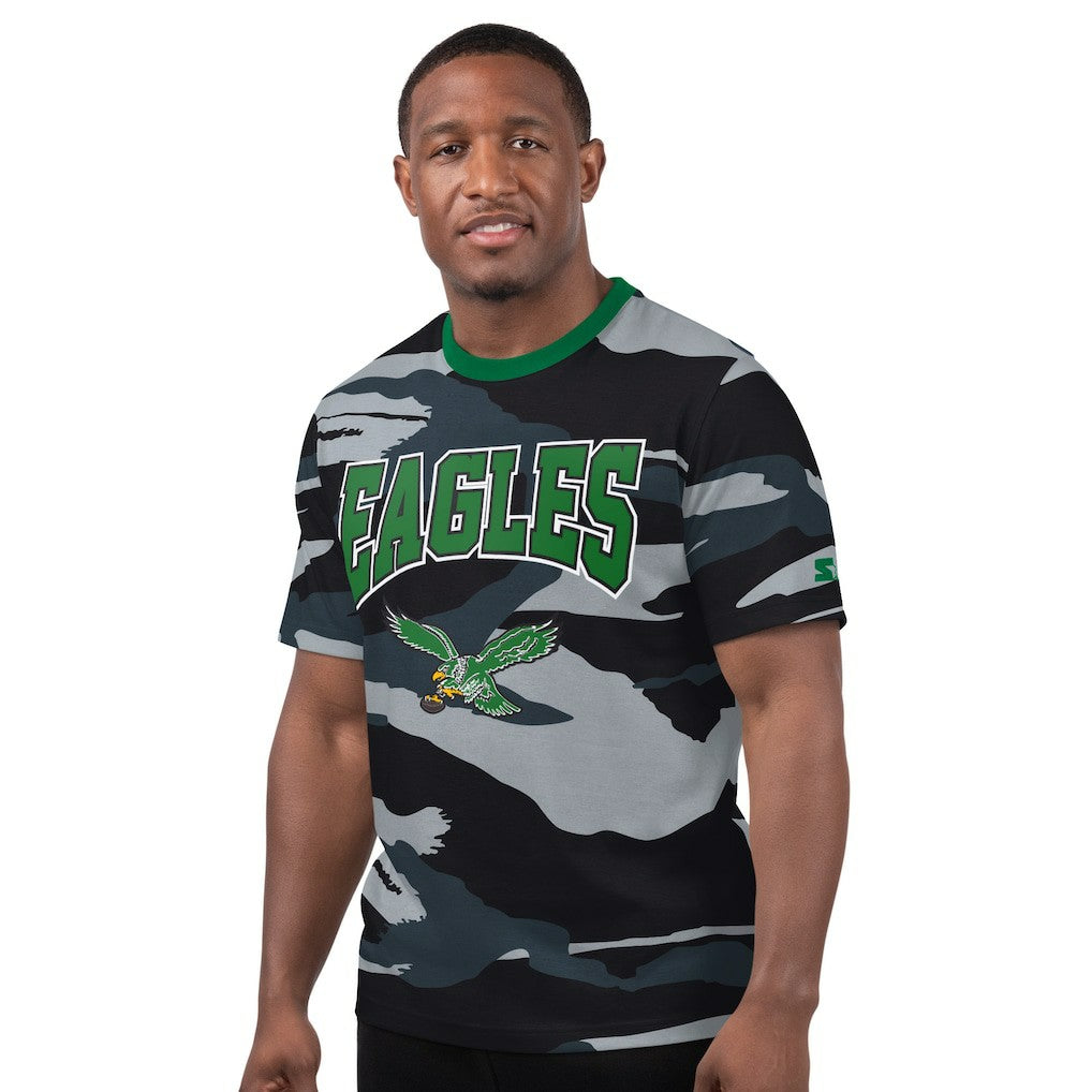 Philadelphia Eagles Starter Thursday Night Gridiron Classics Vintage Logo T-Shirt - Camo/Gray T-shirts