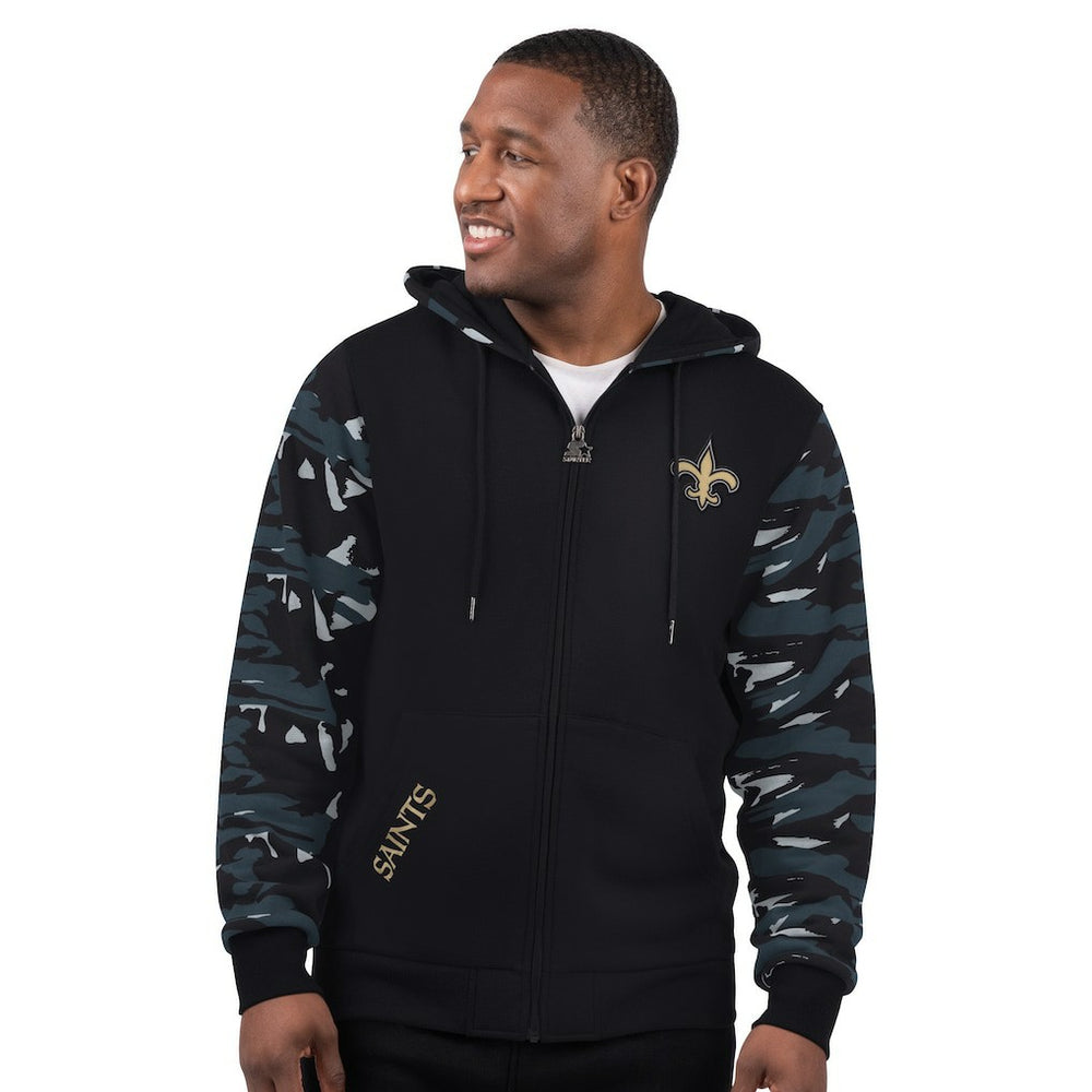 New Orleans Saints Starter Thursday Night Gridiron Full-Zip Hoodie - Black Hoodies