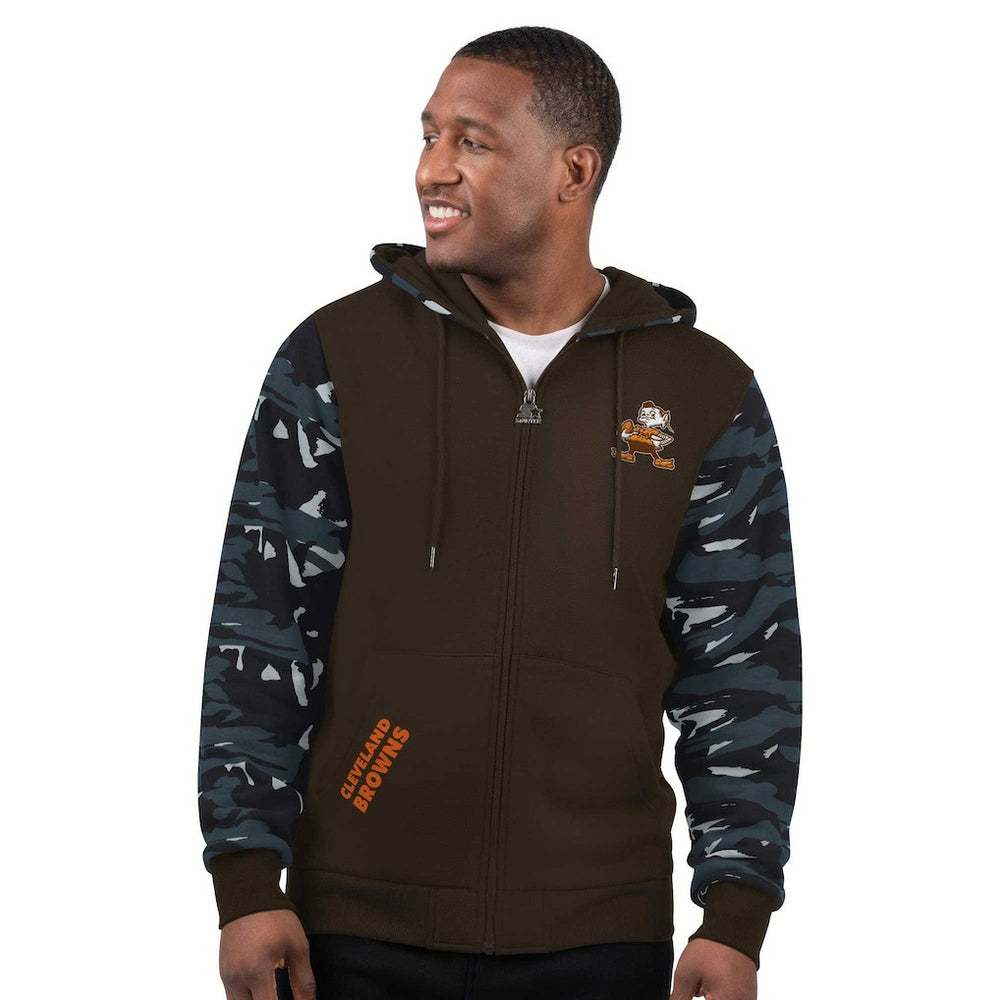 Cleveland Browns Starter Thursday Night Gridiron Vintage Logo Full-Zip Hoodie - Brown Hoodies