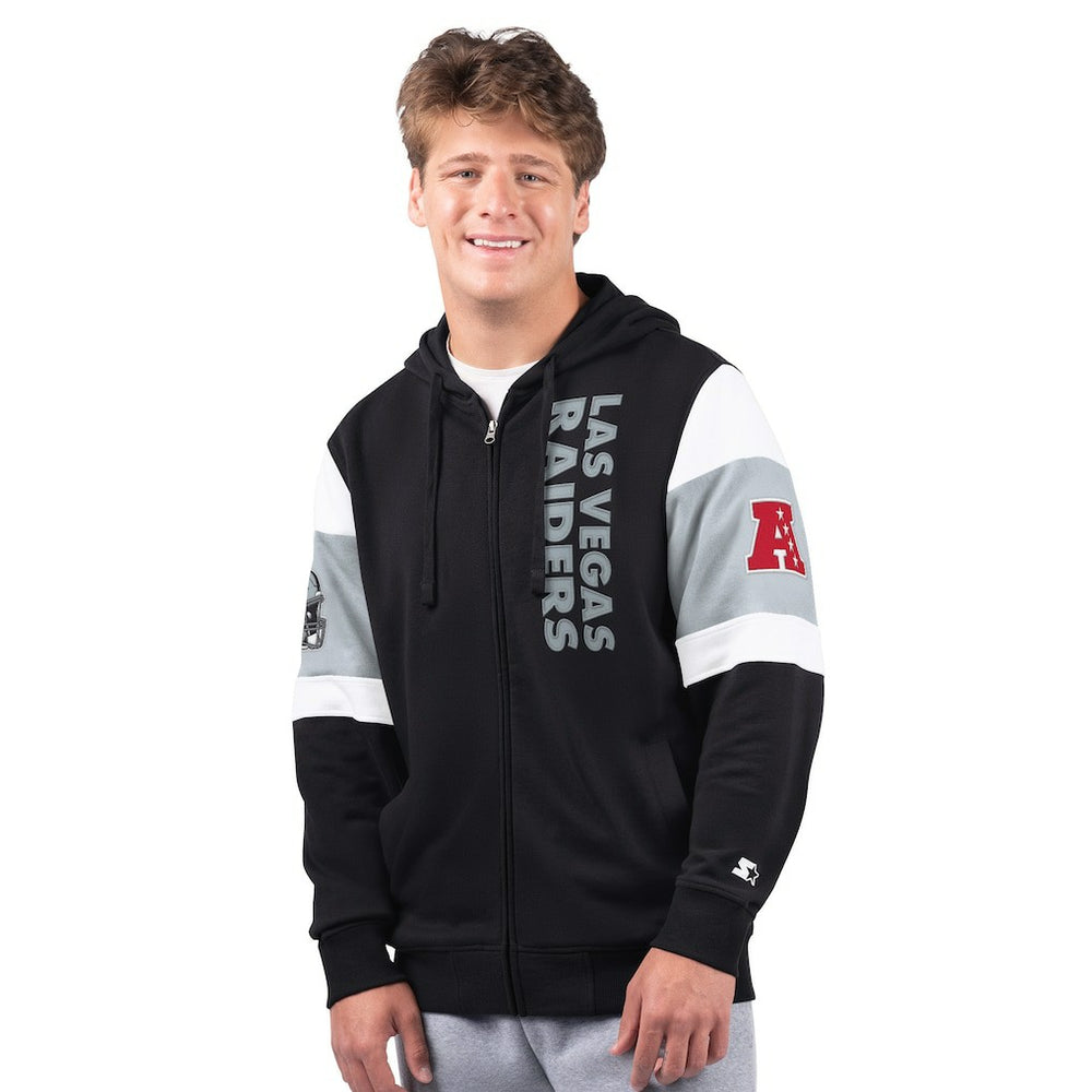 Las Vegas Raiders Starter Extreme Full-Zip Hoodie - Black Hoodies