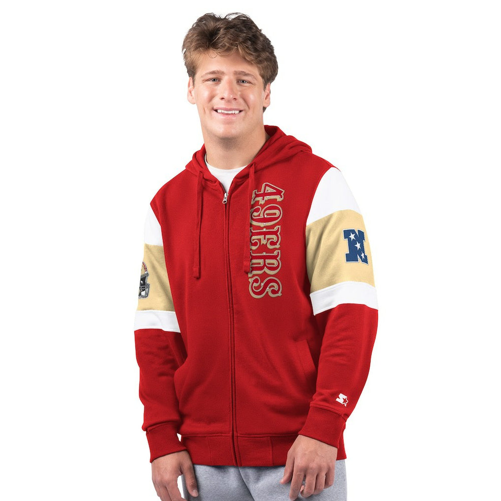 San Francisco 49ers Starter Extreme Full-Zip Hoodie - Scarlet Hoodies
