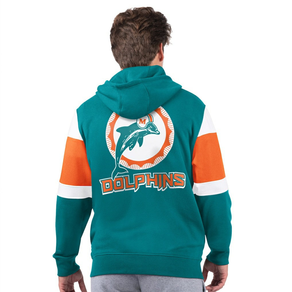 Miami Dolphins Starter Extreme Vintage Logo Full-Zip Hoodie - Aqua Hoodies