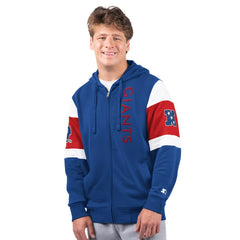 New York Giants Starter Extreme Vintage Logo Full-Zip Hoodie - Royal Hoodies