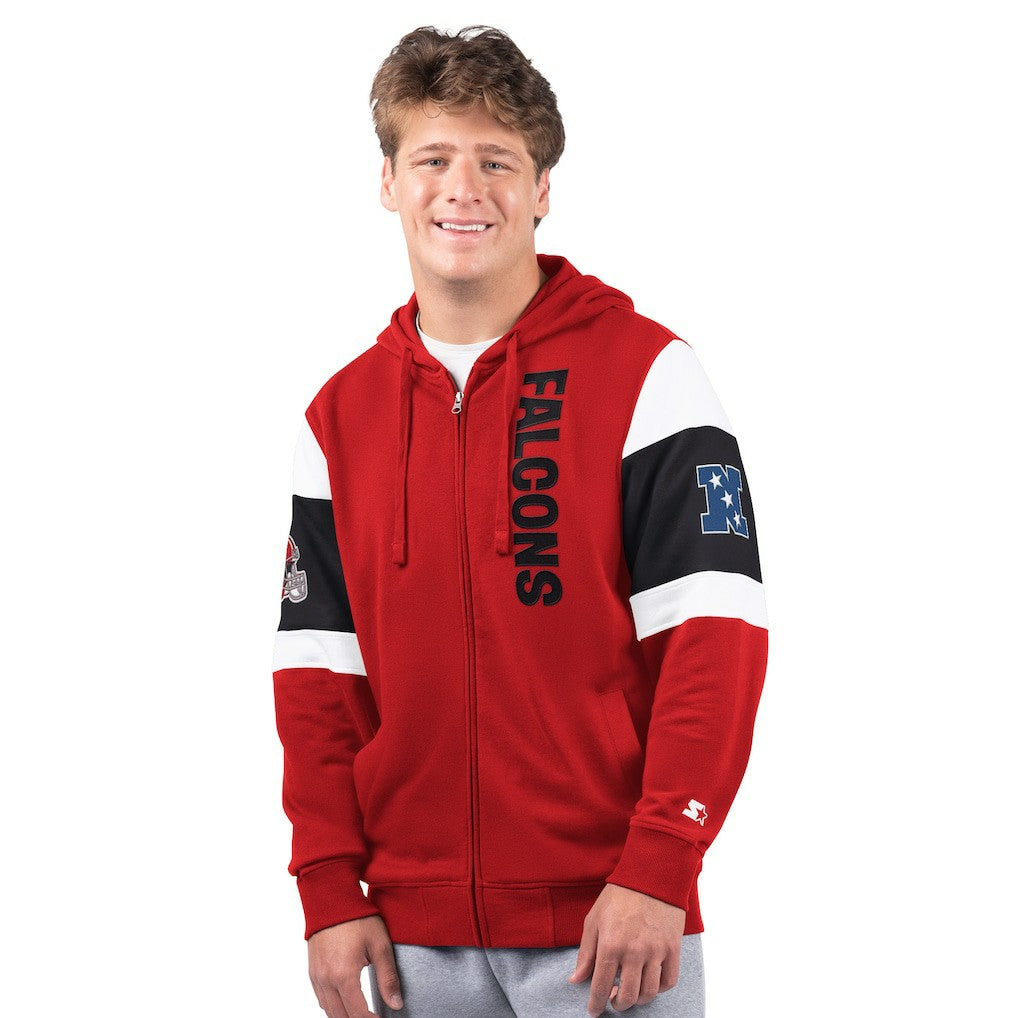 Atlanta Falcons Starter Extreme Vintage Logo Full-Zip Hoodie - Red Hoodies