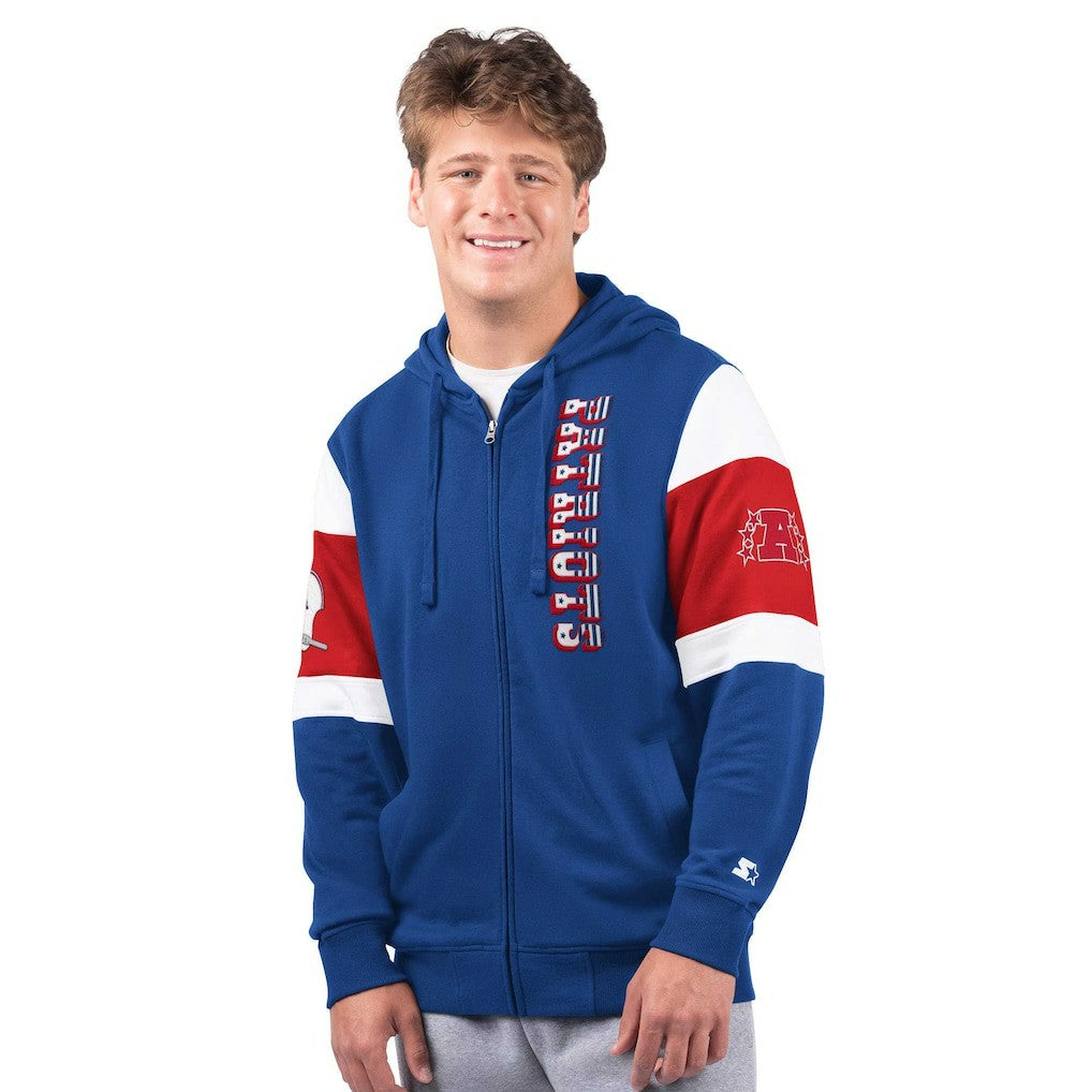 New England Patriots Starter Extreme Vintage Logo Full-Zip Hoodie - Navy Hoodies