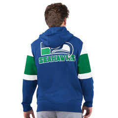 Seattle Seahawks Starter Extreme Vintage Logo Full-Zip Hoodie - Royal Hoodies