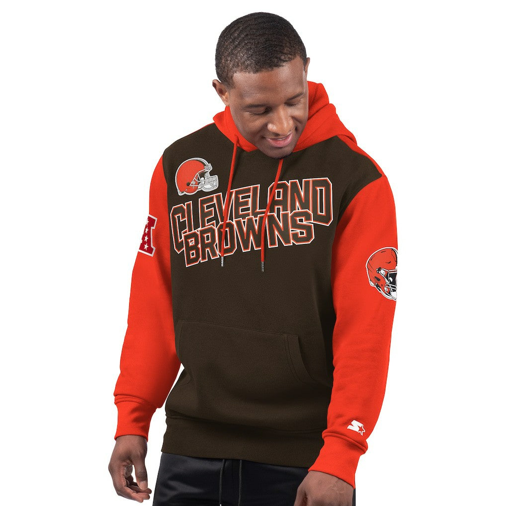 Cleveland Browns Starter Extreme Pullover Hoodie - Brown Hoodies
