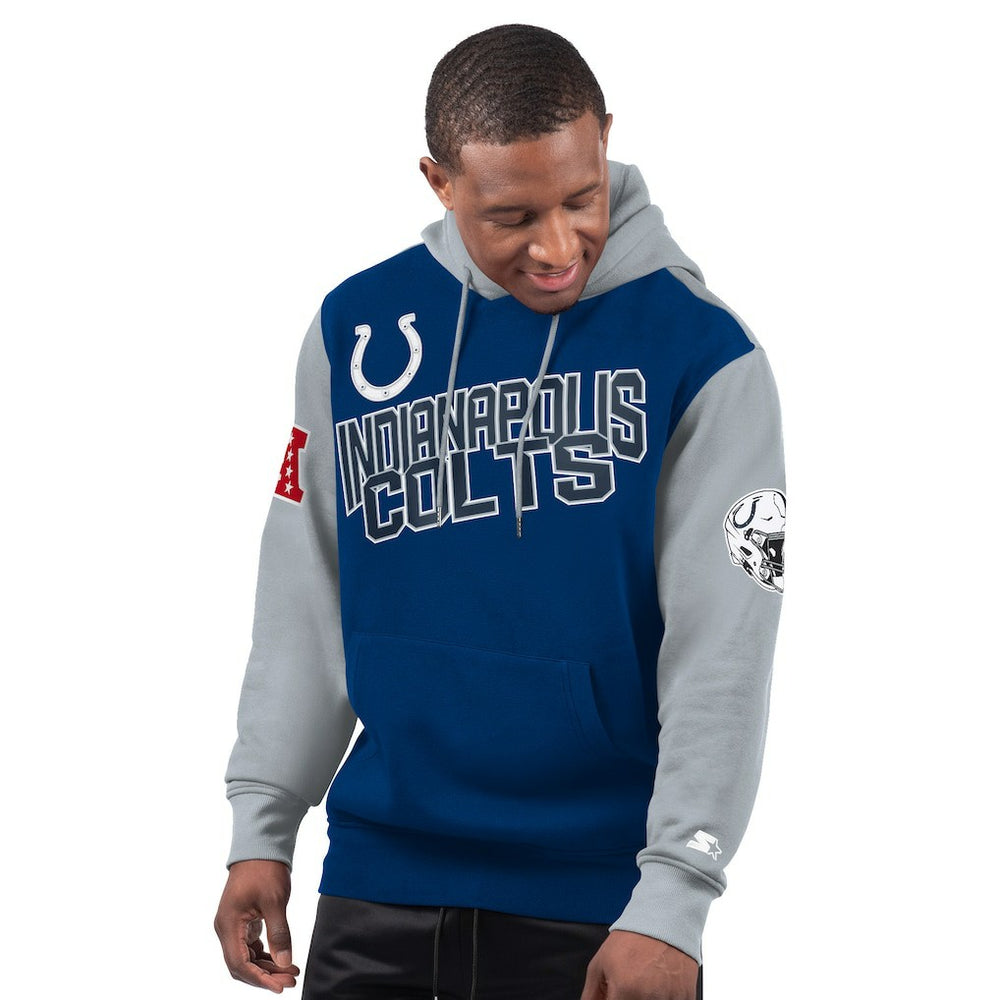 Indianapolis Colts Starter Extreme Pullover Hoodie - Royal Hoodies