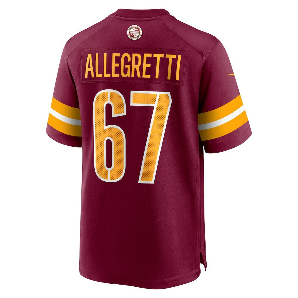 Nick Allegretti Washington Commanders Game Jersey - Burgundy Jerseys