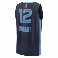 Ja Morant Memphis Grizzlies Fast Break Replica Player Jersey Icon Edition Navy - Fanatics