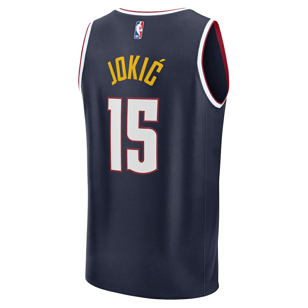 Nikola Jokic Denver Nuggets Fast Break Replica Player Jersey Icon Edition Navy - Fanatics