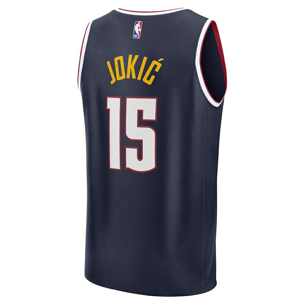 Nikola Jokic Denver Nuggets Fast Break Replica Player Jersey Icon Edition Navy - Fanatics