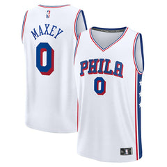 Tyrese Maxey Philadelphia 76ers Fast Break Replica Player Jersey Association Edition White - Fanatics