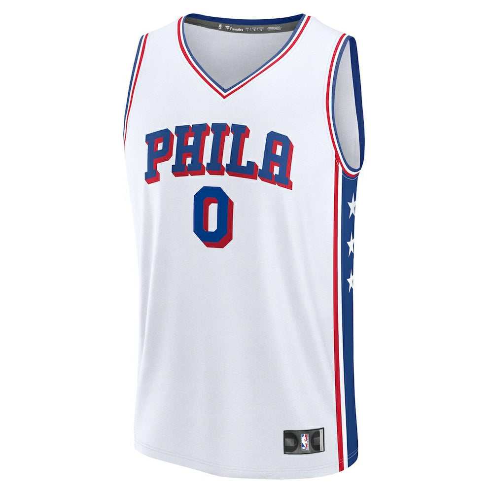 Tyrese Maxey Philadelphia 76ers Fast Break Replica Player Jersey Association Edition White - Fanatics