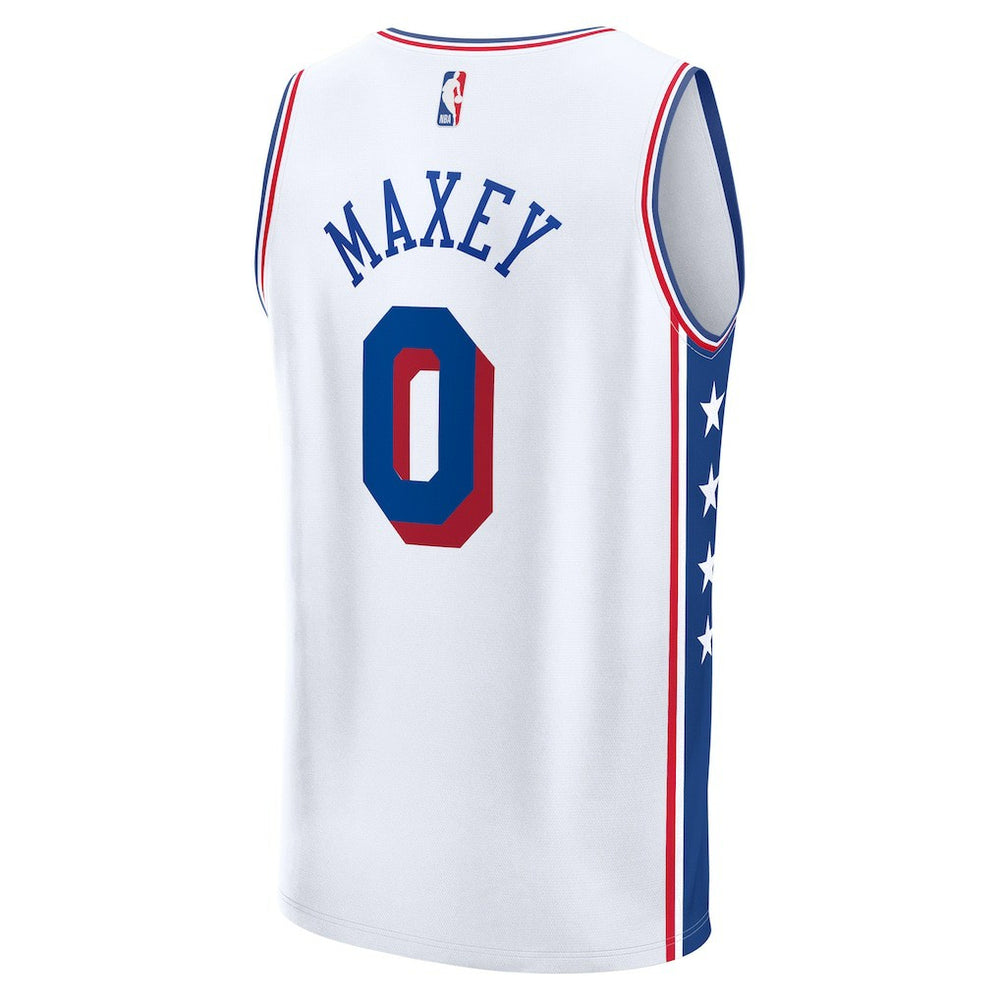 Tyrese Maxey Philadelphia 76ers Fast Break Replica Player Jersey Association Edition White - Fanatics