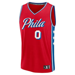 Tyrese Maxey Philadelphia 76ers Fast Break Replica Player Jersey Statement Edition Red - Fanatics