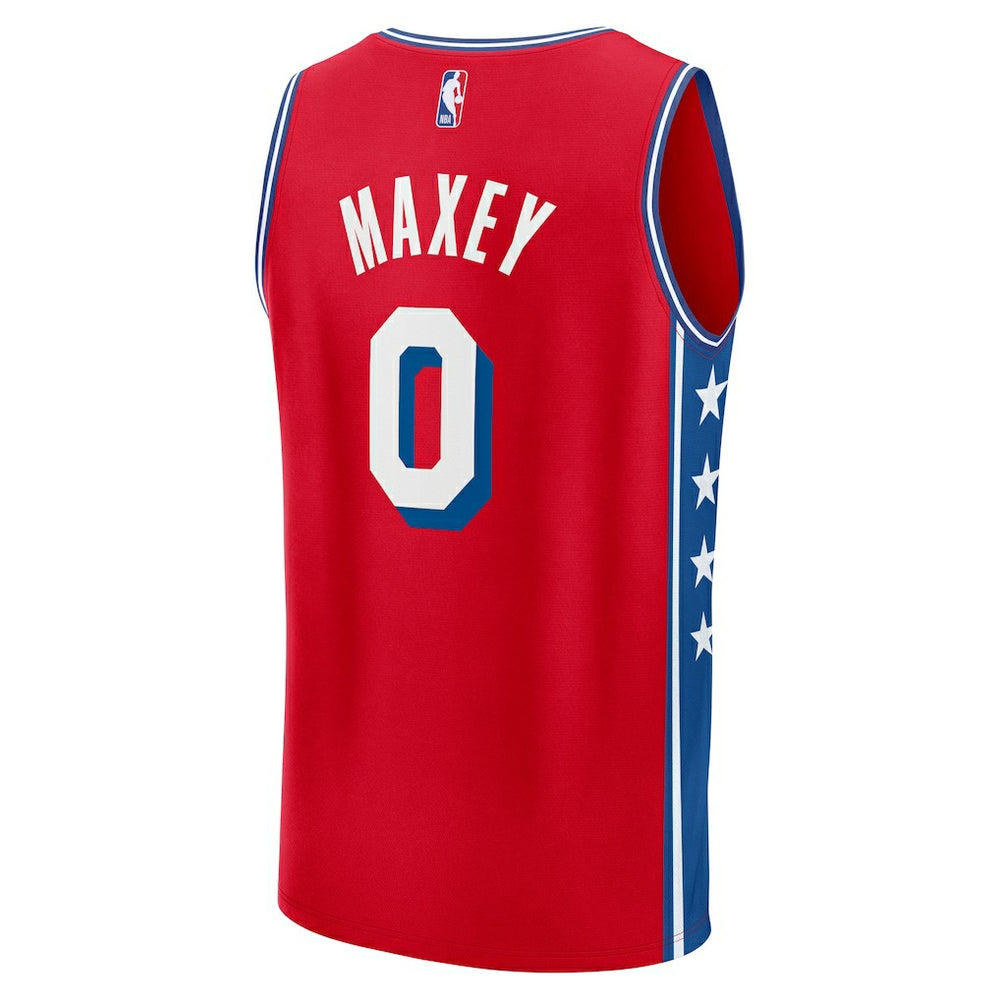 Tyrese Maxey Philadelphia 76ers Fast Break Replica Player Jersey Statement Edition Red - Fanatics