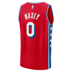 Tyrese Maxey Philadelphia 76ers Fast Break Replica Player Jersey Statement Edition Red - Fanatics
